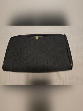 Christian Dior Vintage Black Diorissimo Portfolio Trotter Clutch COA